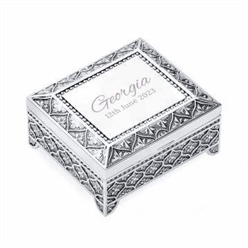 Personalised Miniature Mosaic Silver Trinket Box