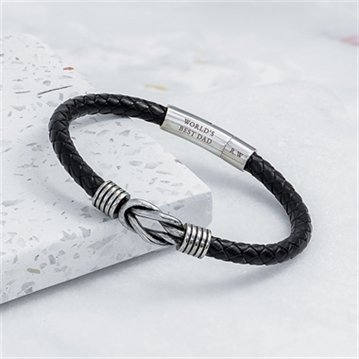 Personalised Men's Infinity Knot Leather Bracelet