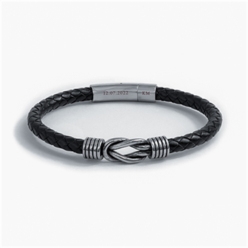 Personalised Men's Infinity Knot Leather Bracelet