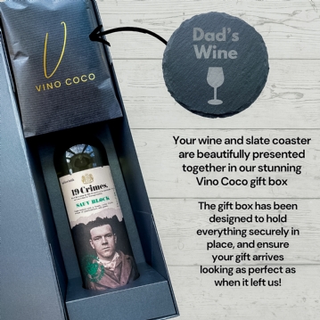 19 Crimes Red Wine & Sauvignon Blanc Gift Sets with "Dad's Wine" Slate Coaster