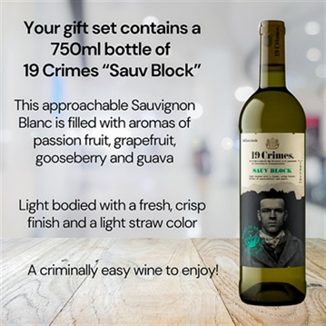 19 Crimes Red Wine & Sauvignon Blanc Gift Sets with 40th Birthday Slate Coaster