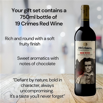 19 Crimes Red Wine & Sauvignon Blanc Gift Sets with 40th Birthday Slate Coaster