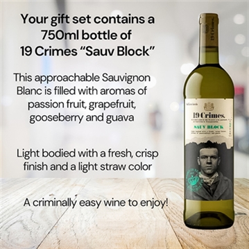 19 Crimes Red Wine & Sauvignon Blanc Gift Sets with 50th Birthday Slate Coaster