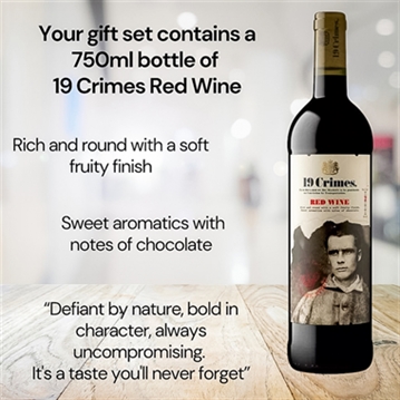 19 Crimes Red Wine & Sauvignon Blanc Gift Sets with 50th Birthday Slate Coaster