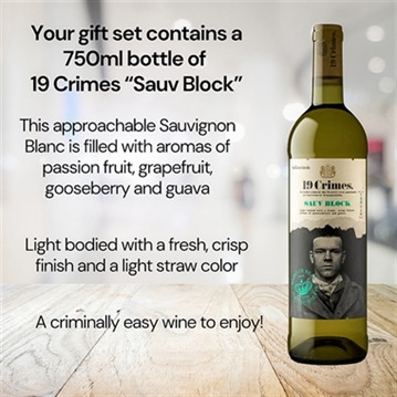 19 Crimes Red Wine & Sauvignon Blanc Gift Sets with 60th Birthday Slate Coaster