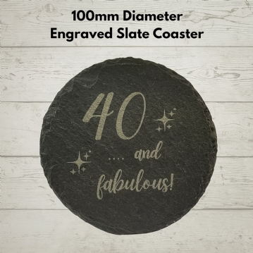 Bottega Prosecco & "40 & Fabulous" Slate Coaster Gift Set