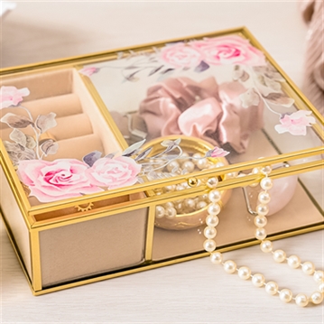 Classic Floral Glass Jewellery Boxes