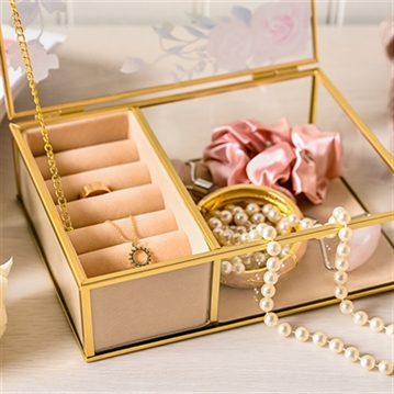 Classic Floral Glass Jewellery Boxes