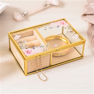 Classic Floral Glass Jewellery Boxes