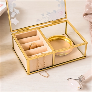 Classic Floral Glass Jewellery Boxes