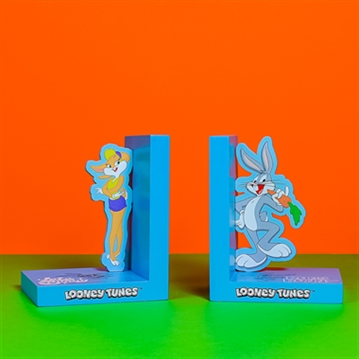Warner Bros Looney Tunes Bugs Bunny And Lola Wooden Book Ends