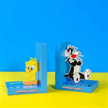 Warner Bros Looney Tunes Tweety And Sylvester Wooden Bookends