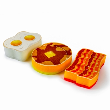 Breakfast - 3 Themed Scrub Sponges