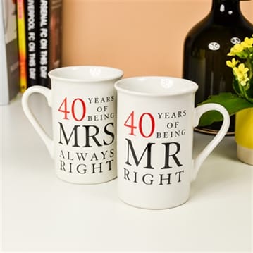 40 Years Of Being Right Anniversary Mug