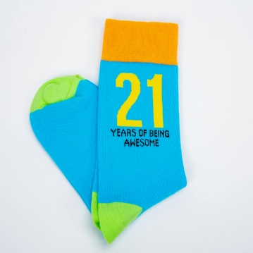 21 Years of Being Awesome Men's Socks