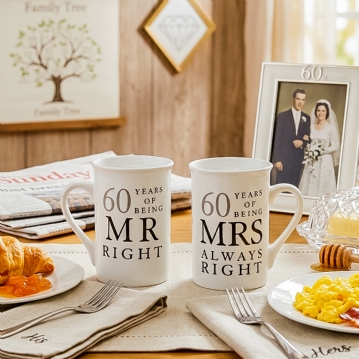 60 Years Of Mr Right/Mrs Always Right Mugs