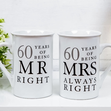 60 Years Of Mr Right/Mrs Always Right Mugs