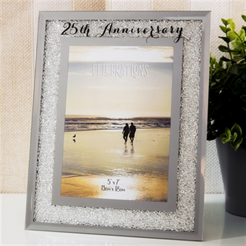 Crystal Border 25th Anniversary 5x7 Photo Frame