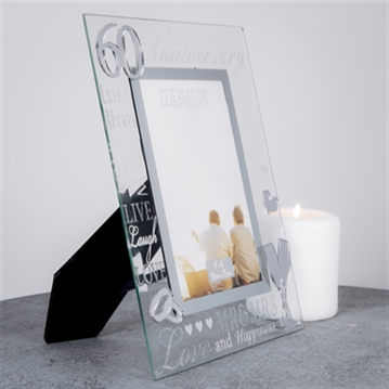 Mirror Words 60th Anniversary 4 x 6 Photo Frame