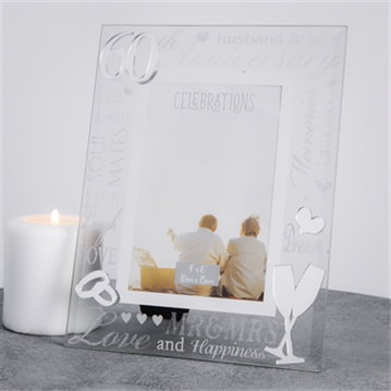 Mirror Words 60th Anniversary 4 x 6 Photo Frame