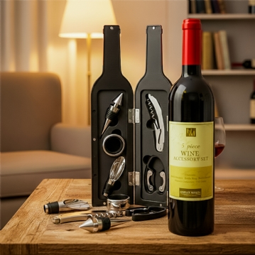 Harvey Makin Bar Set Wine Bottle Shape Corkscrew Set