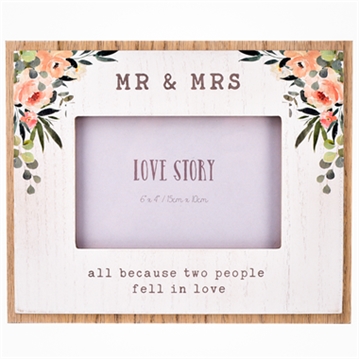 Mr & Mrs Love Story 6 x 4 Photo Frame