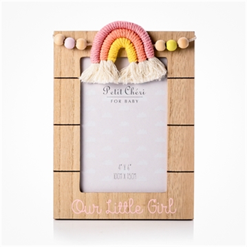 Little Girl 4 x 6 Macrame Rainbow Photo Frame