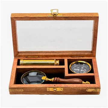 Telescope, Compass & Magnifying Glass Gift Set