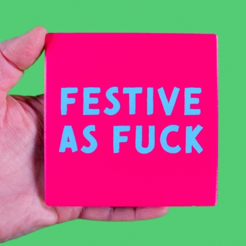 Cheeky Christmas Ceramic Coaster Set