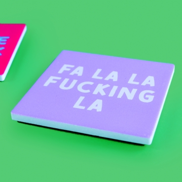 Cheeky Christmas Ceramic Coaster Set