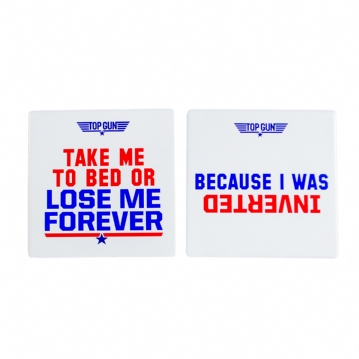 Top Gun Pair of Quote Ceramic Coasters