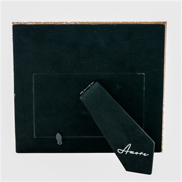 Mr & Mrs Grey Glass Gold Floral Frame - 4" x 6"