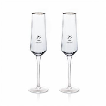 25th Anniversary Flute Glasses - Set of 2