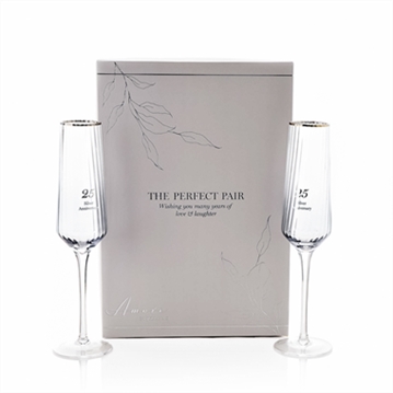 25th Anniversary Flute Glasses - Set of 2