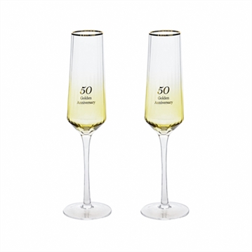 50th Anniversary Flute Glasses - Set of 2