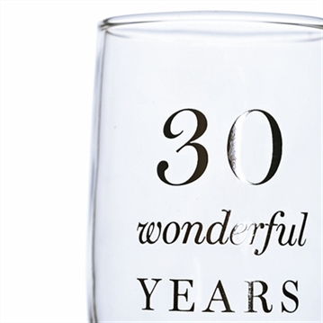 30th Anniversary Champagne Flute Glasses - Set of 2