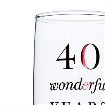 40th Anniversary Champagne Flute Glasses - Set of 2