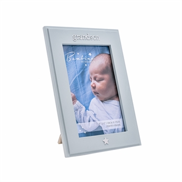 Grandson Blue Resin Photo Frame - 4" x 6"