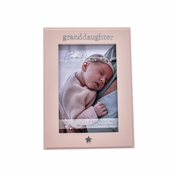 Granddaughter Pink Resin Photo Frame - 4" x 6"