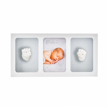 White Triple Baby Photo Frame & Casting Kit