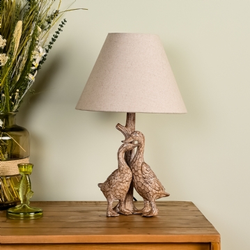 Geese Wood Effect Table Lamp