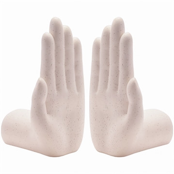 Set of 2 Bookends - Ceramic Hands