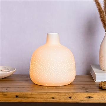 White Table Lamp with Dotted Shade