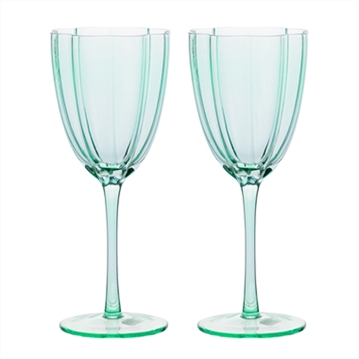 Set of 2 Scalloped Wine Glasses