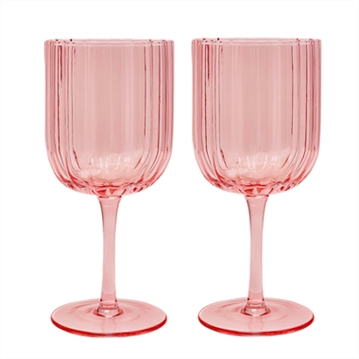 Set of 2 Scalloped Wine Glasses
