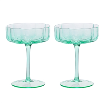 Set of 2 Scalloped Martini Glasses