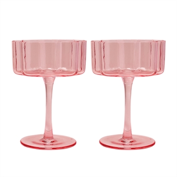 Set of 2 Scalloped Martini Glasses
