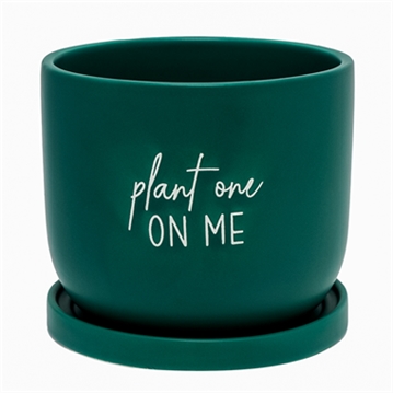 "Plant One On Me" Ceramic Plant Pot
