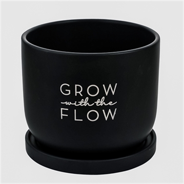 "Grow With The Flow" Ceramic Plant Pot