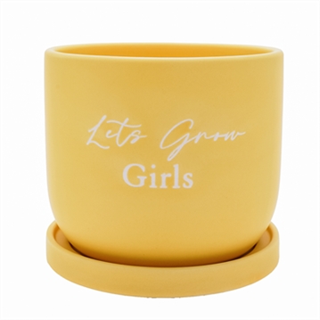 "Lets Grow Girls" Ceramic Plant Pot